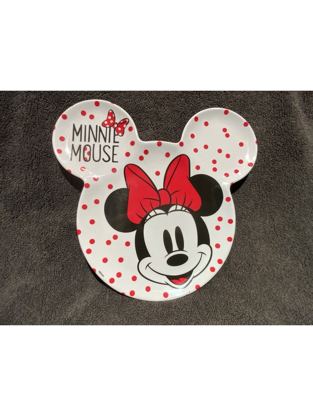 Zak! Designs Minnie Mouse Melamine Plate in the Shape of Minnies Head